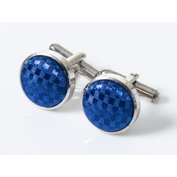 メンズファッション 小物 ビジネス カジュアル スーツ 布 カフスボタン カフリンクス#チェック柄ブ...