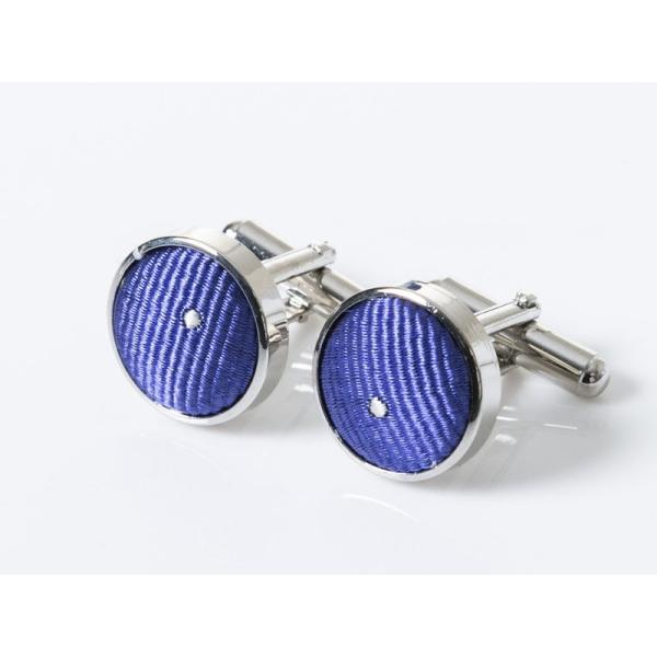 メンズファッション 小物 ビジネス カジュアル スーツ 布 カフスボタン カフリンクス#パープル