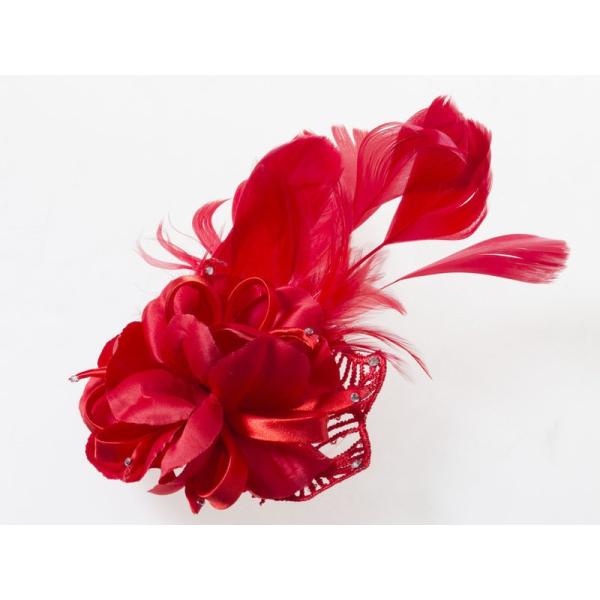 正装 フォーマル 造花 ブローチ コサージュ 胸花 ピン付 パーティー 結婚式 イベントなど#レッド