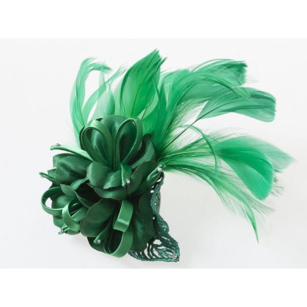 正装 フォーマル 造花 ブローチ コサージュ 胸花 ピン付 パーティー 結婚式 イベントなど#グリー...