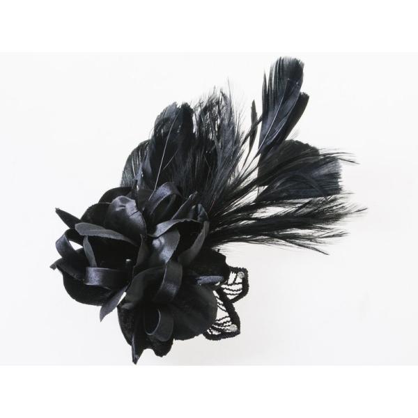 正装 フォーマル 造花 ブローチ コサージュ 胸花 ピン付 パーティー 結婚式 イベントなど#ブラッ...