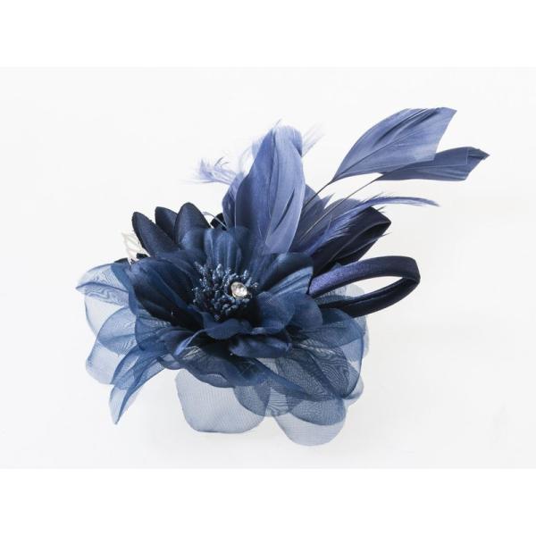 正装 フォーマル 造花 ブローチ コサージュ 胸花 ピン付 パーティー 結婚式 イベントなど#ネイビ...