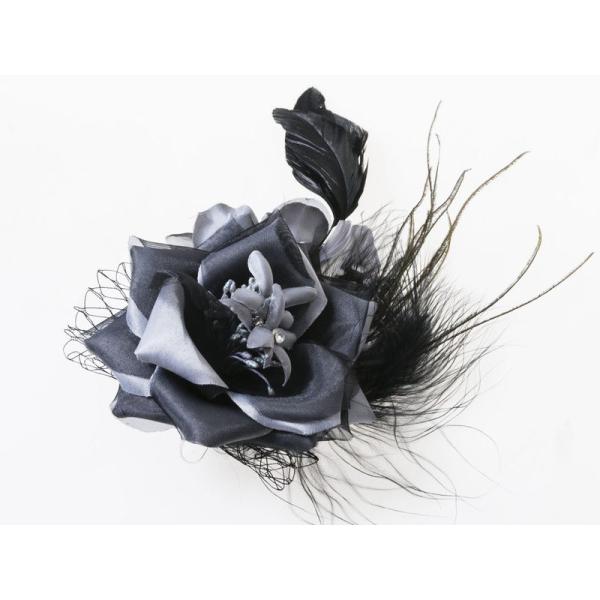 正装 フォーマル 造花 ブローチ コサージュ 胸花 ピン付 パーティー 結婚式 イベントなど#グレー...