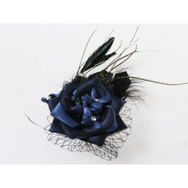 正装 フォーマル 造花 ブローチ コサージュ 胸花 ピン付 パーティー 結婚式 イベントなど#ブルー...