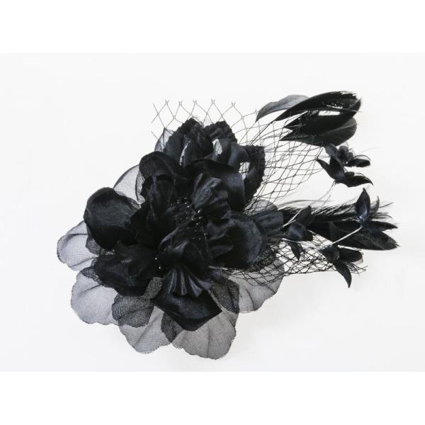 正装 フォーマル 造花 ブローチ コサージュ 胸花 ピン付 パーティー 結婚式 イベントなど#ブラッ...