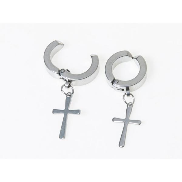 男女兼用ファッション シンプル 丸型 ピアス イヤーカフ イヤリング 挟むタイプ 2個入#シルバー十...