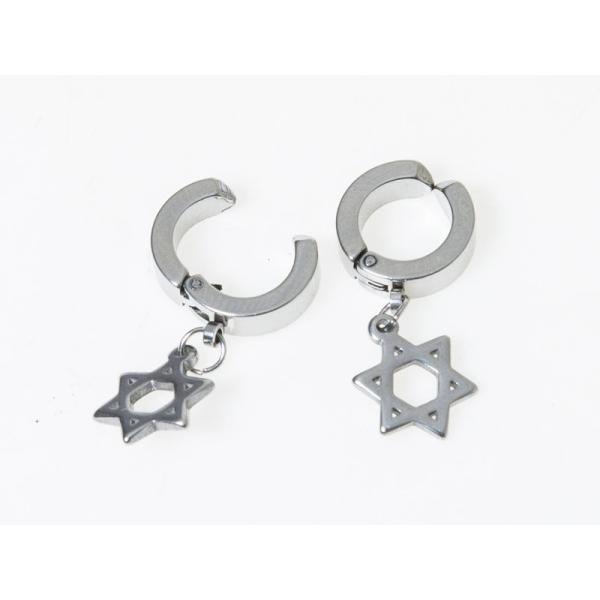 男女兼用ファッション シンプル 丸型 ピアス イヤーカフ イヤリング 挟むタイプ 2個入#シルバー六...