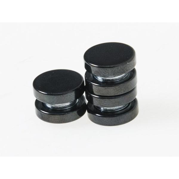 男女兼用 ファッション小物 丸型 磁石タイプ マグネットピアス 3個入#6MM ブラック