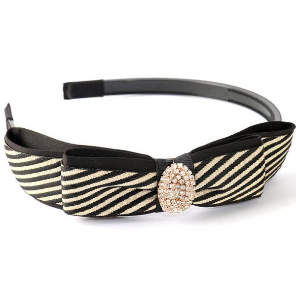 レトロ キュット 2重リボン キラキラ デート 二次会 ヘアアクセサリー 髪飾り カチューシャ#模様...