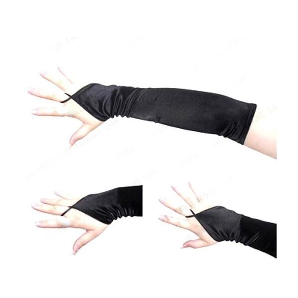 コスプレ 女忍者 ロンググローブ手袋 コスチューム#ブラック