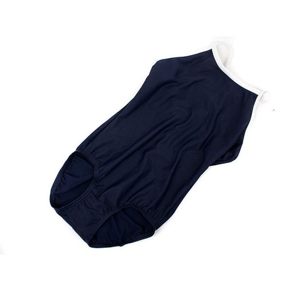 コスプレ用 スクール水着風コスチューム 衣装 ワンピース水着風 白パイピングXネイビー Sサイズ