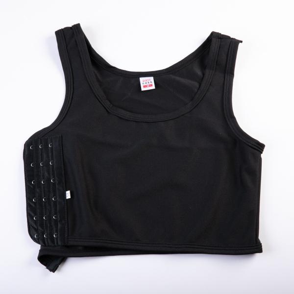 3段フック式 胸潰し ナベシャツ 男装コスプレ 黒 Mサイズ