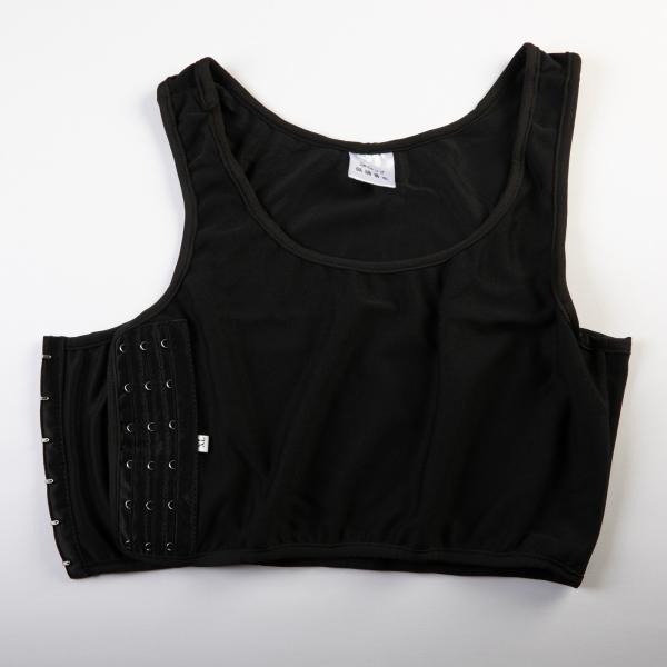 3段フック式 胸潰し ナベシャツ 男装コスプレ 黒 XLサイズ