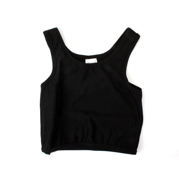 3段フック式 胸潰し ナベシャツ 男装コスプレ 黒 XXLサイズ