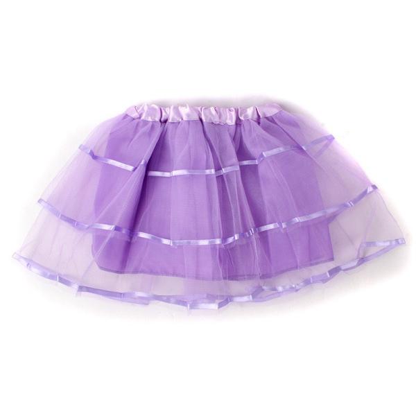 子ども ガーゼスカート プリンス風 線入り ドレス 紫色