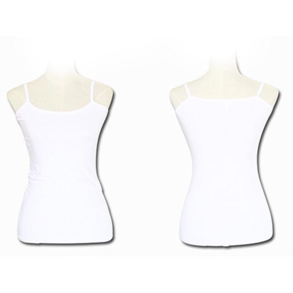 無地レディース キャミソール トップス インナー Sサイズ#ホワイト