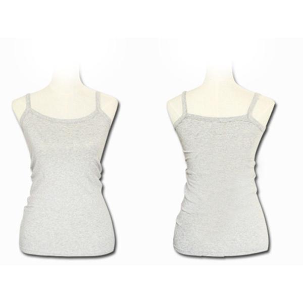 無地レディース キャミソール トップス インナー Mサイズ#グレー
