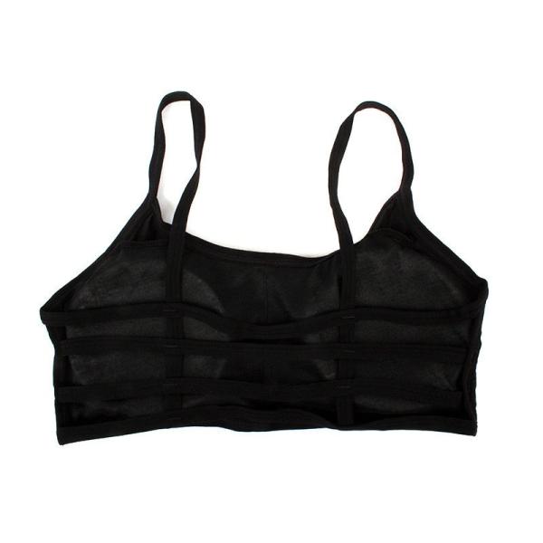 セクシー キャミソール トップス インナー ワイヤーなし 胸パッド付き 後ろ4ライン#ブラック