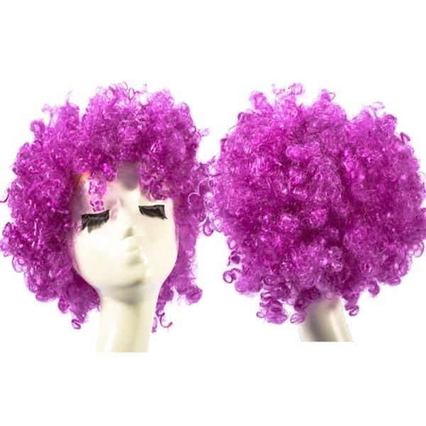 コスプレ パーティー 変装 小物 カラフル アフロヘアかつら アフロウィッグ#パープル