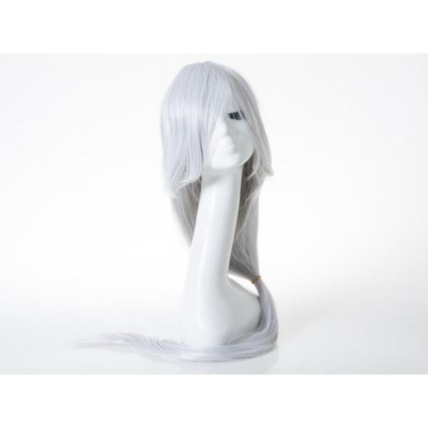 パーティー コスプレ 仮装 ウィッグ ロングヘア ストレートヘア 100cm#ライトグレー