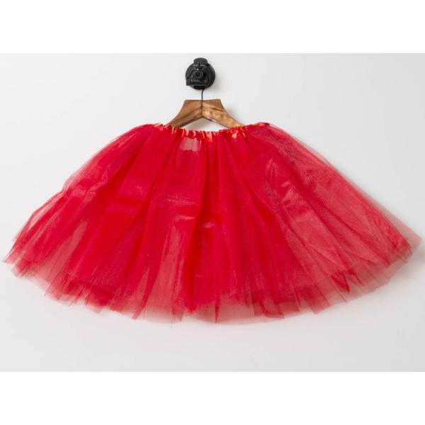 変装 ふんわり ミニ チュール ガーゼスカート バレエ 舞台など 無地ドレス#レッド