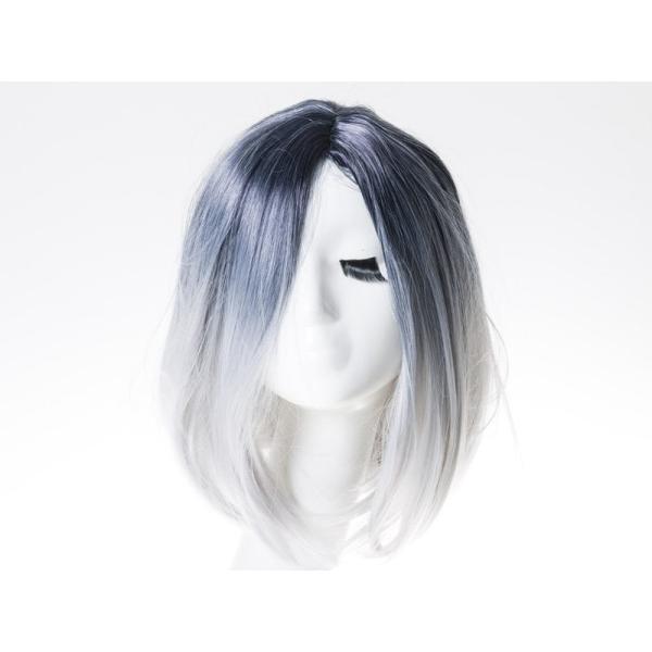 コスプレ 仮装 グラデーション ウィッグ カツラ セミロング ミディアム#ダークグリーン