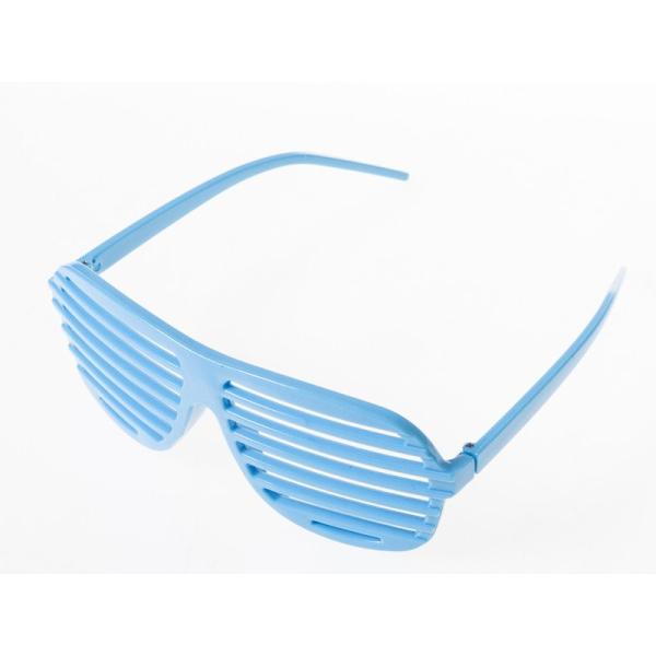 レディース ファッション シャッターシェイド模様 ブラインド 眼鏡#スカイブルー