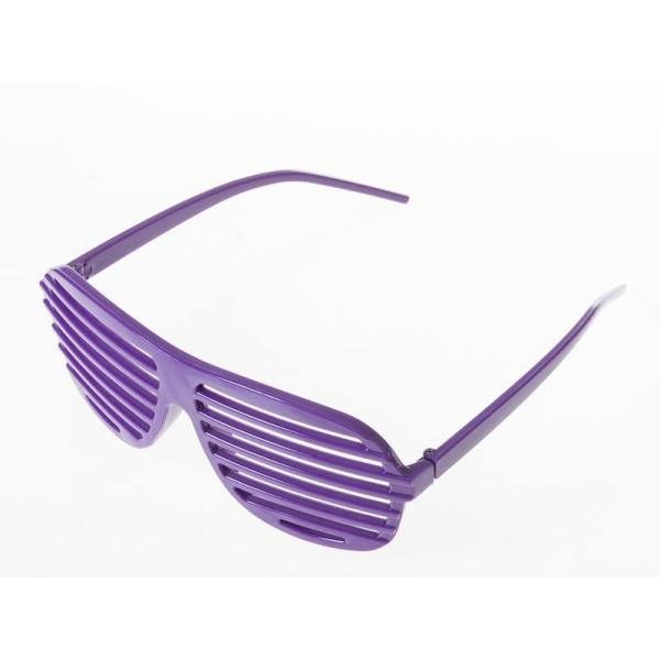 レディース ファッション シャッターシェイド模様 ブラインド 眼鏡#パープル