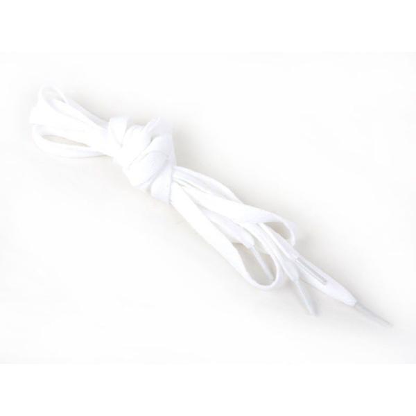 スニーカー スポーツシューズ系に最適シューレース 平紐 靴紐 靴ひも#ホワイト