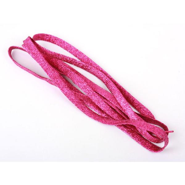 スニーカーに最適 キラキララメシューレース 平紐 靴紐 靴ひも#ローズ