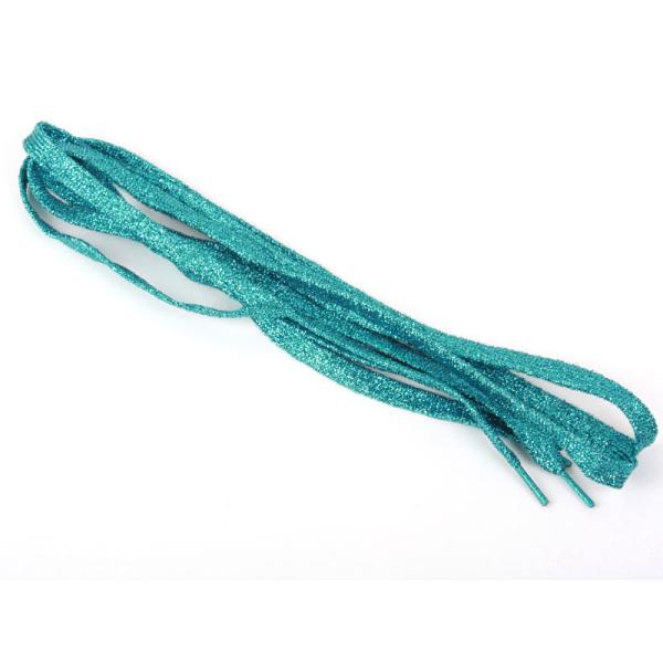 スニーカーに最適 キラキララメシューレース 平紐 靴紐 靴ひも#スカイブルー