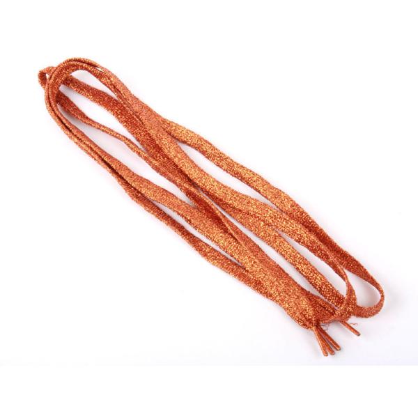 スニーカーに最適 キラキララメシューレース 平紐 靴紐 靴ひも#レッドブラウン