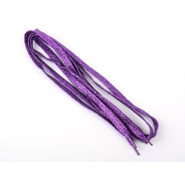 スニーカーに最適 キラキララメシューレース 平紐 靴紐 靴ひも#パープル
