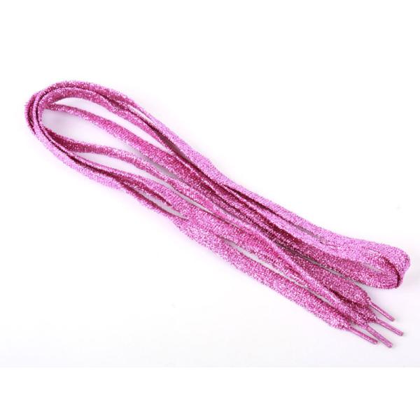 スニーカーに最適 キラキララメシューレース 平紐 靴紐 靴ひも#ライトローズ