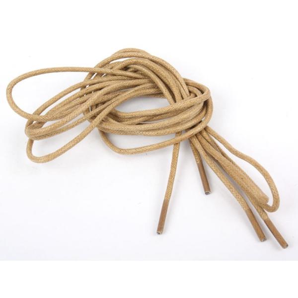 革靴．ブーツに最適 蝋引きシューレース 細いタイプ 0.3×150cm丸紐 靴紐 靴ひも#カーキ色