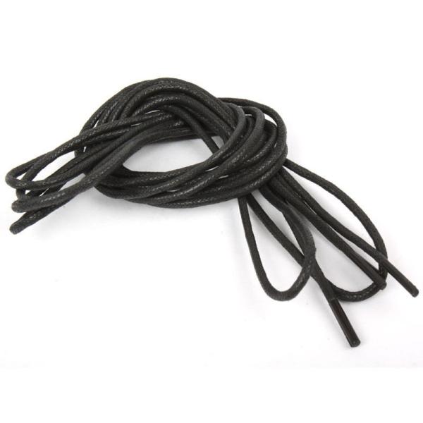 革靴．ブーツに最適 蝋引きシューレース 細いタイプ 0.3×150cm丸紐 靴紐 靴ひも#ブラック
