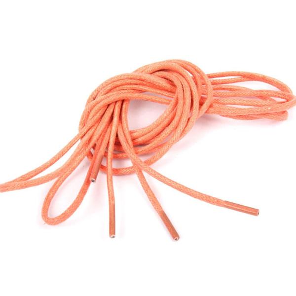 革靴．ブーツに最適 蝋引きシューレース 細いタイプ 0.3×150cm丸紐 靴紐 靴ひも#オレンジレ...
