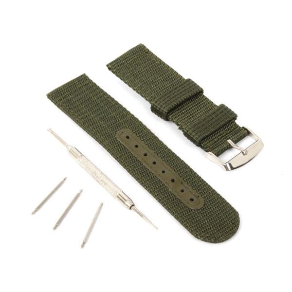ナイロン製 腕時計 バンド ベルト 18mm ストラップ グリーン