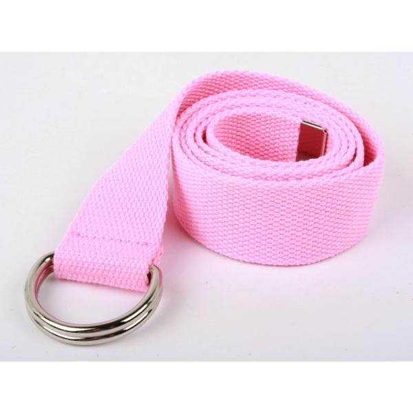 無地ダブルリングベルト キャンバス製ベルト 110cm#ピンク