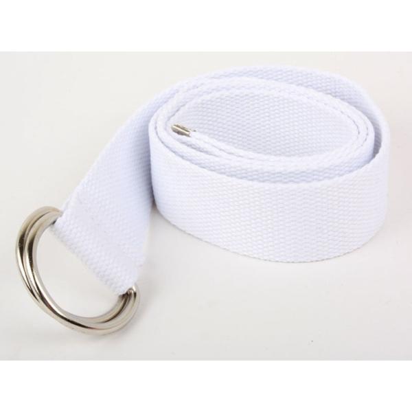 無地ダブルリングベルト キャンバス製ベルト 110cm#ホワイト