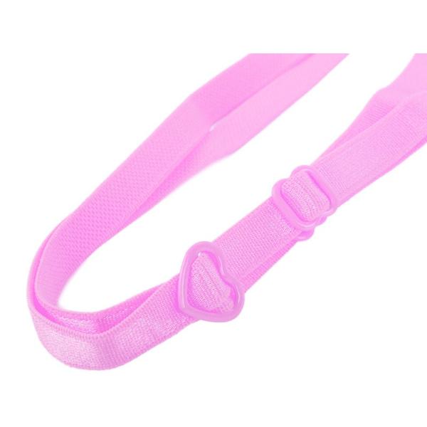 Xライン ハート型留め具 ブラジャー付け替えスパゲティストラップ#ピンク