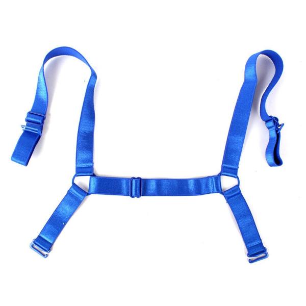 U字ライン 1.5cm ブラジャー付け替えスパゲティストラップ#ブルー