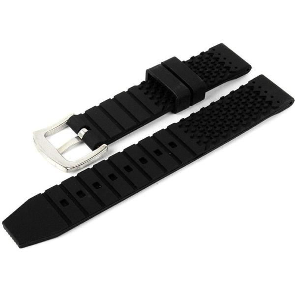 交換 スポーツ 通気性 防水 シリコン製 時計 腕時計 バンド ベルト 20mm#ブラック