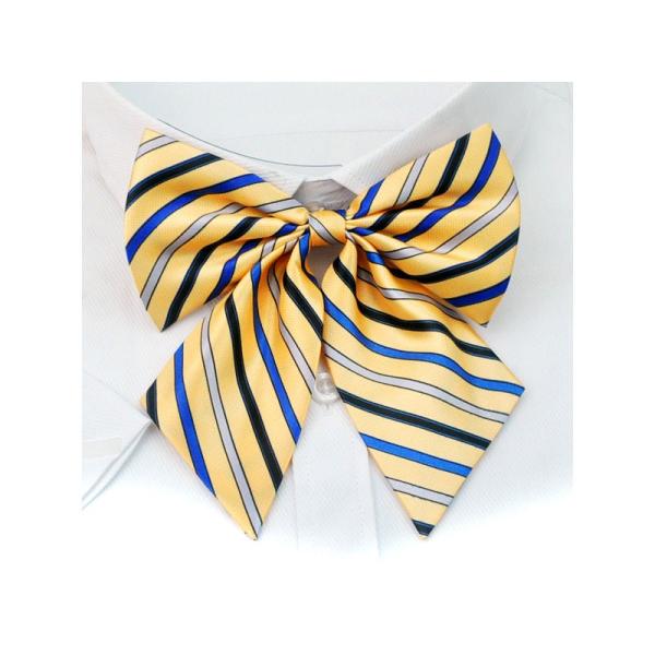 レディースファッション 学生 ビジネス 蝶リボン 蝶タイ#ストライプ柄E