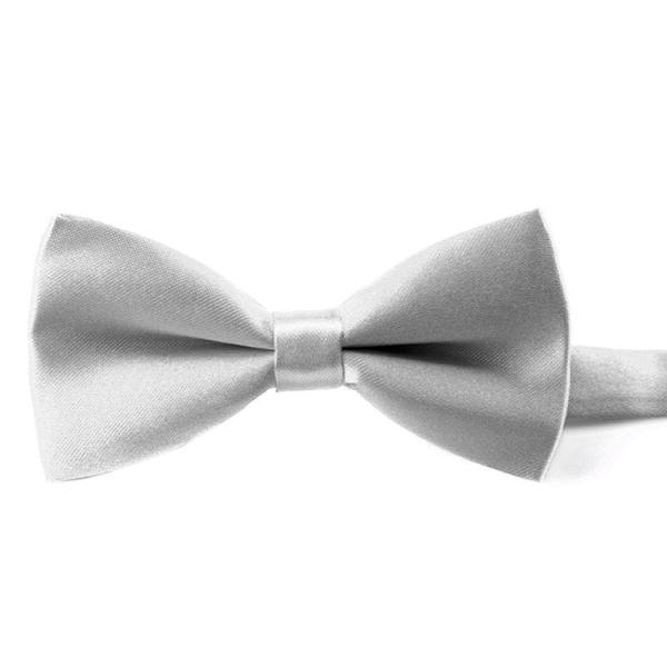 子供 男女兼用 正装 無地 蝶リボン 蝶タイ ボウタイ#シルバー