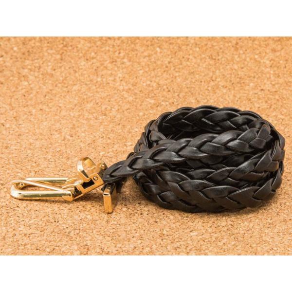 レディースファッション 無地 編み調 メッシュベルト 細目タイプ 97cm#ブラック