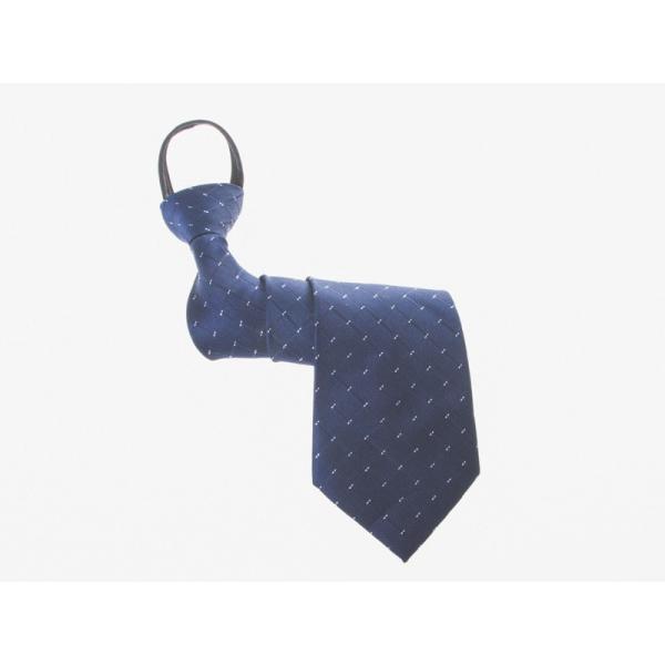 正装 ジッパー式 ワンタッチネクタイ ファスナーネクタイ クイックネクタイ ビジネス系#菱形柄 紺色