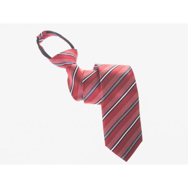 カジュアル系 ジッパー式 ワンタッチネクタイ ファスナーネクタイ クイックネクタイ 結び不要#縞柄 ...