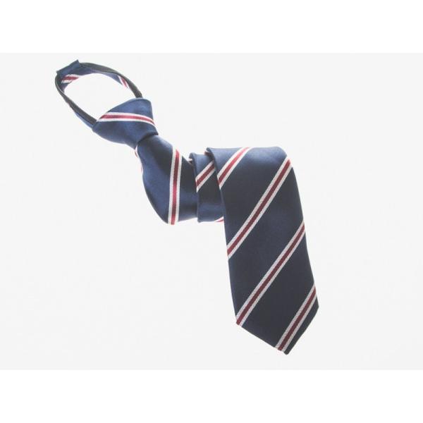 カジュアル系 ジッパー式 ワンタッチネクタイ ファスナーネクタイ クイックネクタイ 結び不要#縞柄 ...