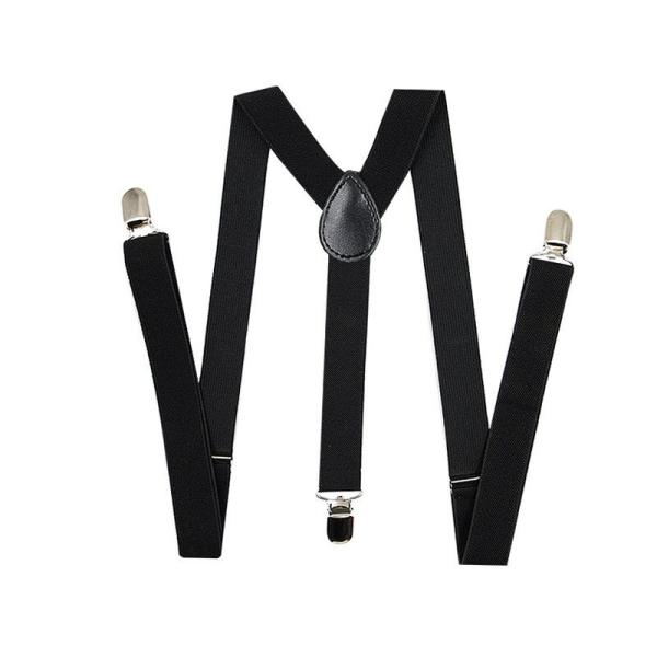 メンズファッション ビジネス 正装 カジュアル 調節可能 Y型サスペンダー 幅2.5CM#ブラック